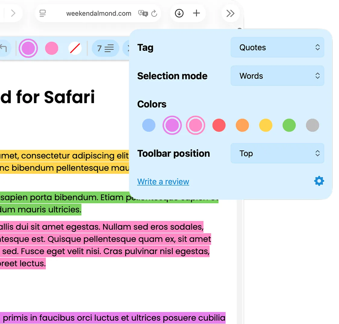 Customizable Highlighting Options